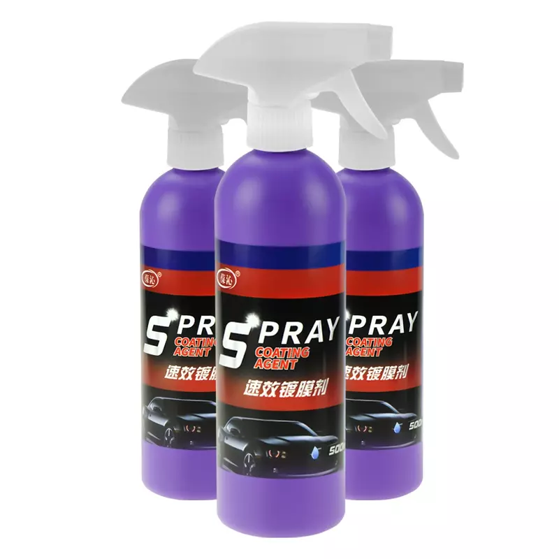 Car Coating Wax, Spray de revestimento cerâmico, Agente de polimento, Remoção rápida de mancha fina, 500ml