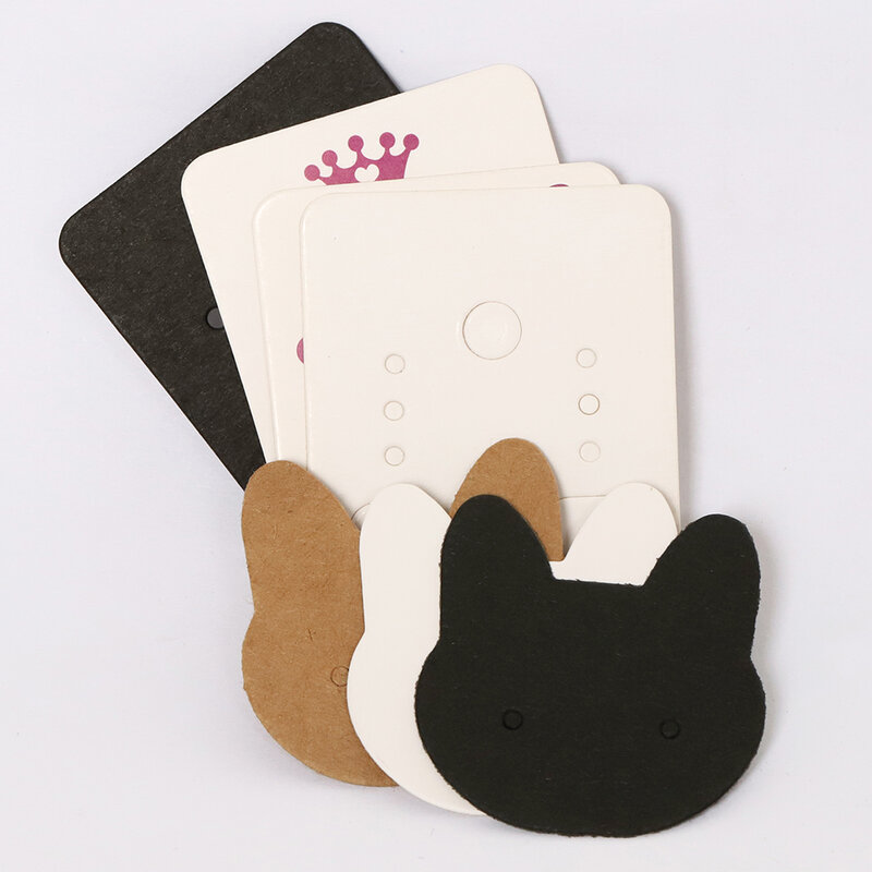 50 stücke Ohrringe Karte mit 50 stücke Taschen Katze Karten Schmuck Display Verpackung Kartonagen Ohr Studs Hängen Tags Karten DIY großhandel
