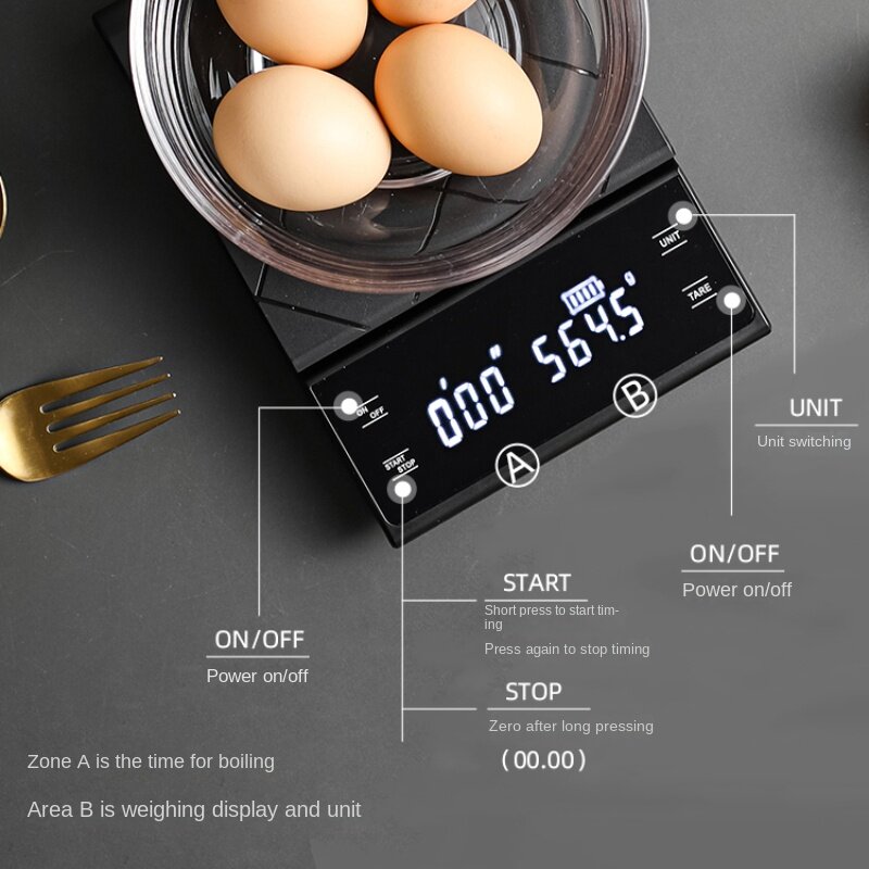 USB شحن المطبخ مقياس القهوة مع الموقت LED الرقمية أوقية/Ib/g مقياس الالكترونية المنزلية المطبخ الغذاء مقياس
