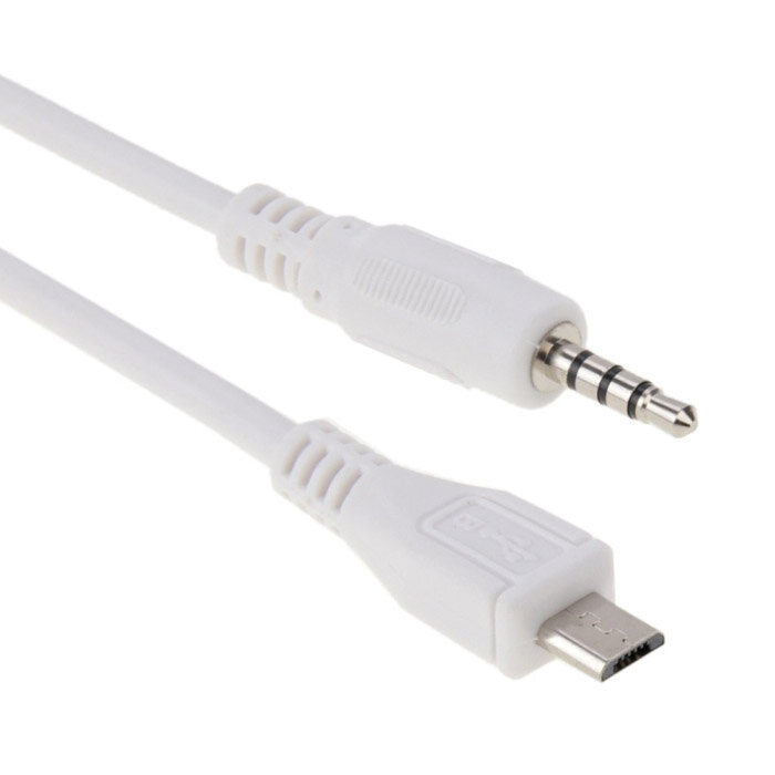 Cable de Audio Mini / Micro USB a auxiliar de 3,5mm, conector macho de 5 pines a macho de 3,5mm, 50cm