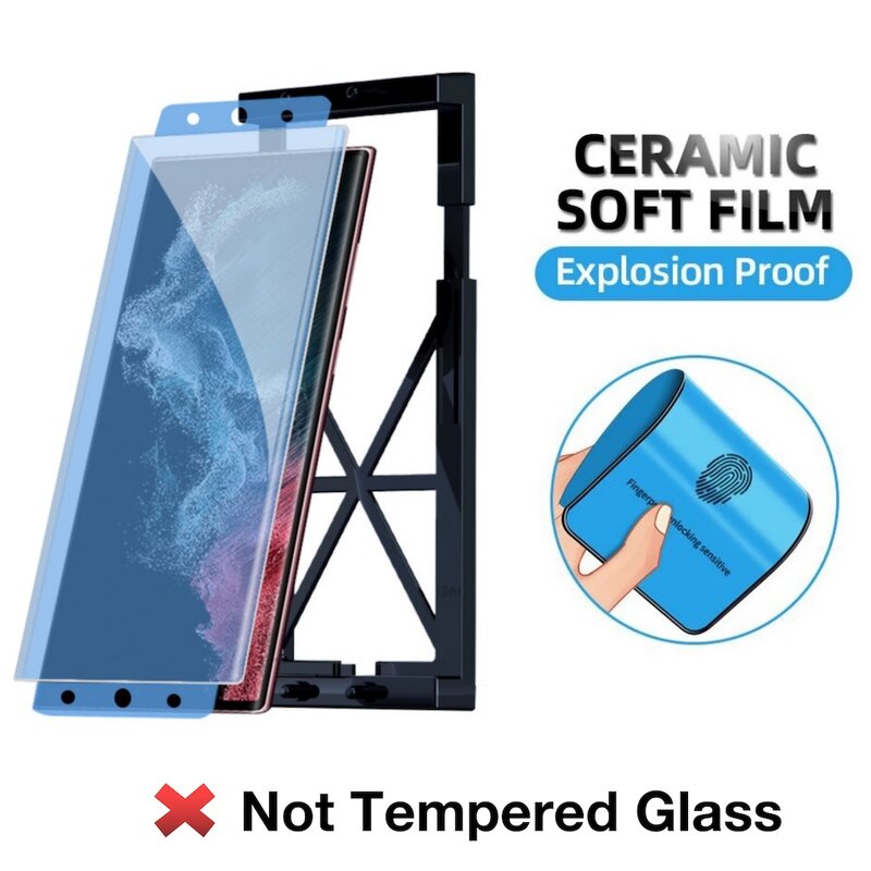 Protecteur d'écran pour Samsung Galaxy S24 S23 S22 S21 S20 S10 S9 Plus Ultra, gadgets en verre, accessoires de protection, affaissement