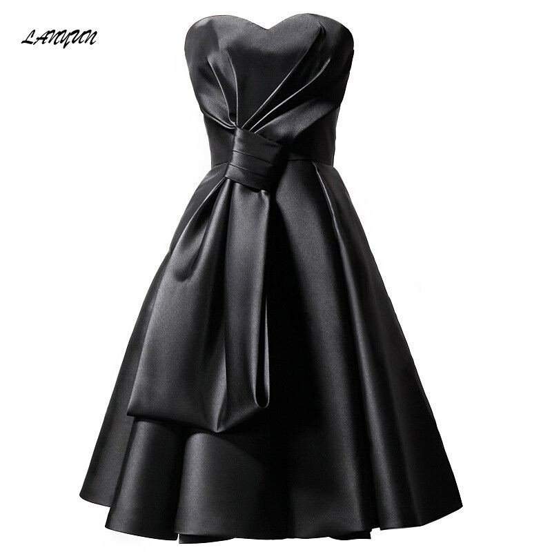 Платье LANMU женское короткое черное, пикантное вечернее, для выпускного вечера, для принцессы, банкета, Модное бальное, для выступлений