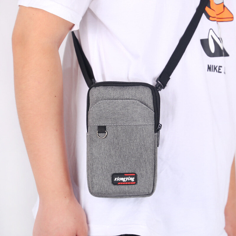男性用防水ベルトバッグ,電話用2層ポケット,屋外ベルト,ショルダーストラップ