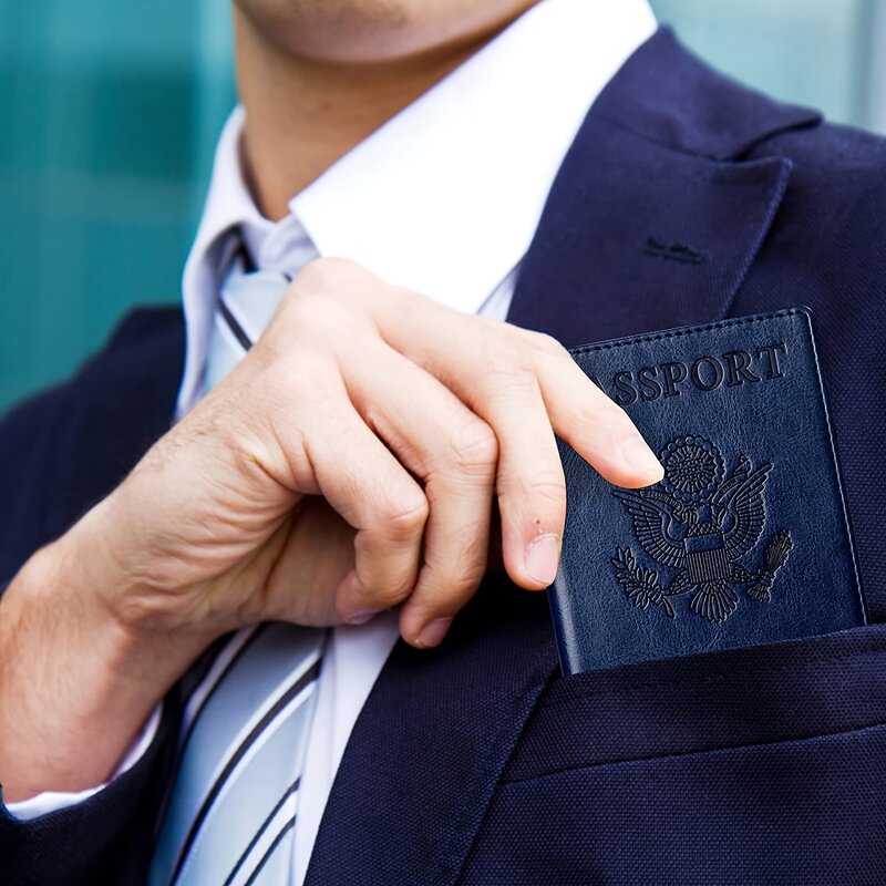 1pc porta passaporto borsa da viaggio accessori da viaggio sottili portafoglio per passaporto custodia per passaporto in pelle PU con Slot per schede impermeabile