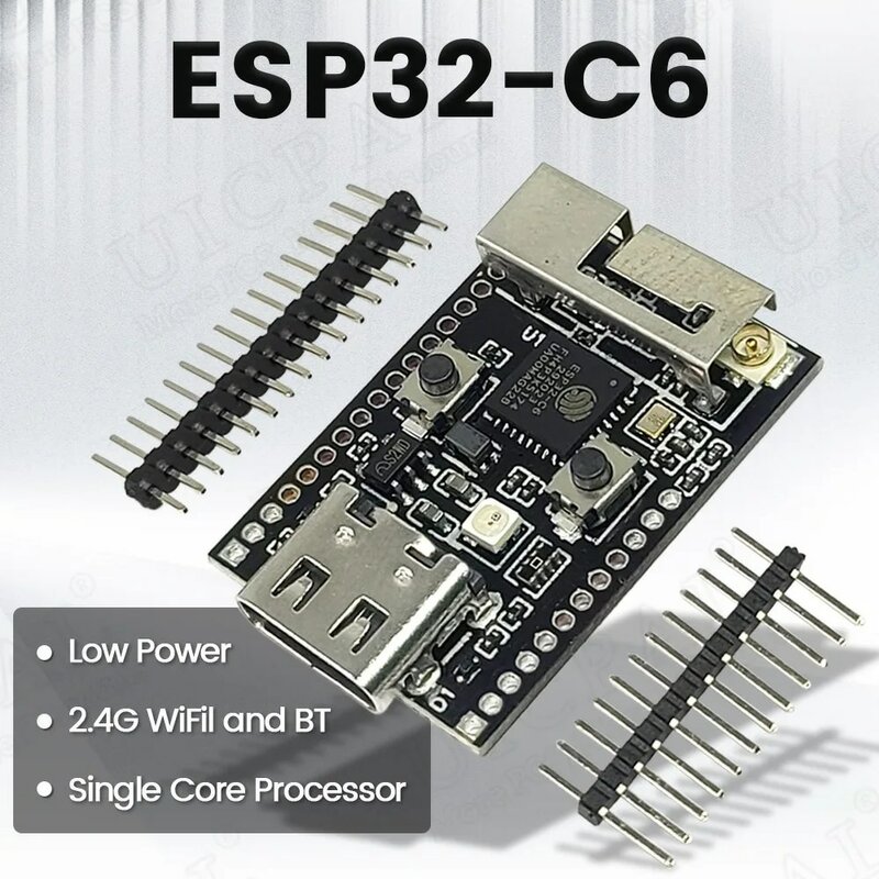 แผงวงจรพัฒนา C6พร้อมแผงวงจรคริสตัลออสซิลเลเตอร์ RGB LED 4MB แฟลช RISC-V พลังงานต่ำ32บิตโมดูล Wi-Fi N4 ESP32-C6 BT ESP32 Wifi6