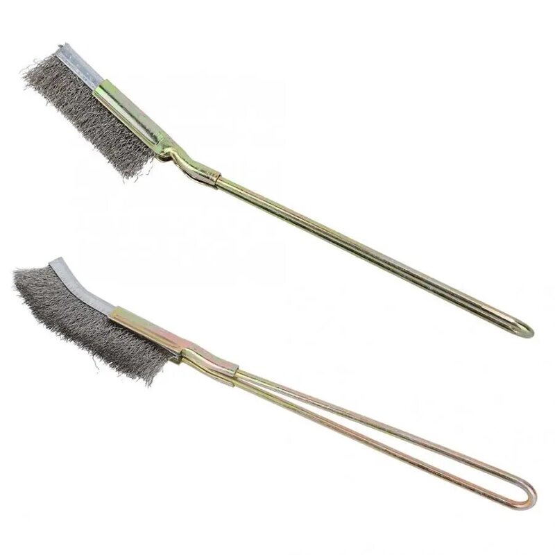 Escova Bonsai macia de aço curva e reta, ferramenta de limpeza de jardim, ferramentas manuais, segura e ecológica, escovas de ferrugem