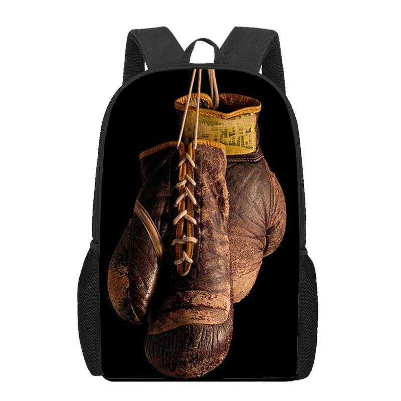 Боксерские перчатки, стильная школьная сумка с 3D рисунком для подростков, начальных детей, детская сумка для книг, многофункциональный рюкзак для пеших прогулок