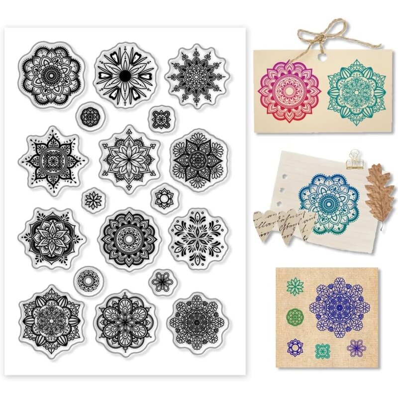 Mandala klare Briefmarken für DIY Scrap booking, Blumen transparente Silikons tempel Siegel Kreis Blume dekorative Papier Handwerk Briefmarken