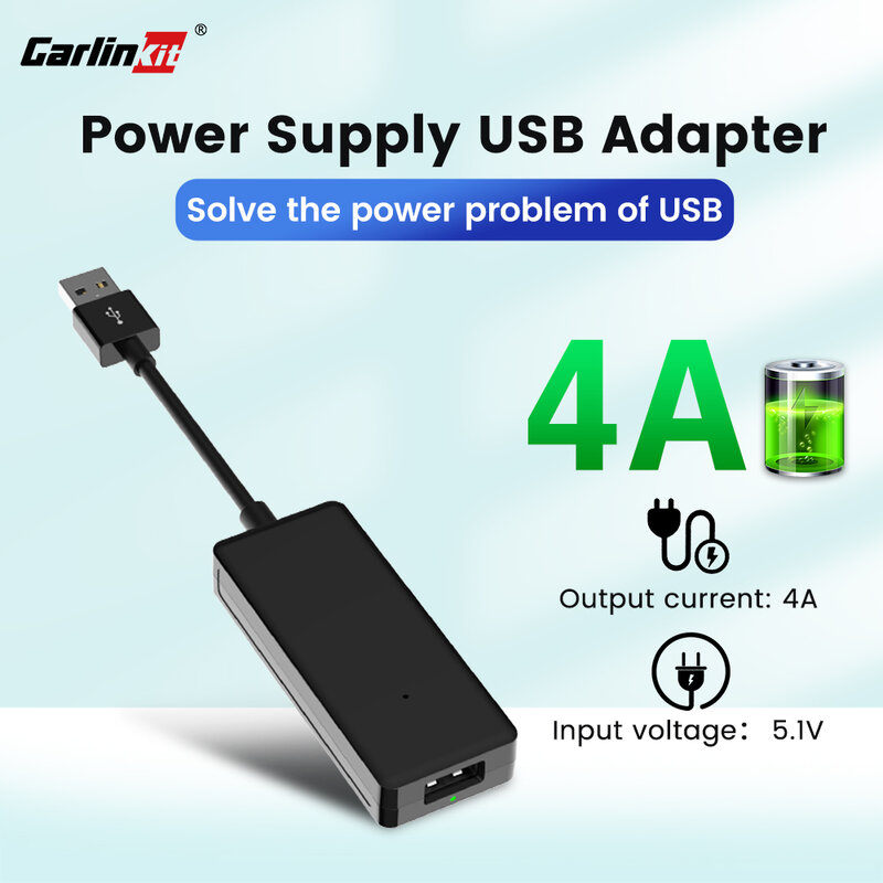 CarlinKit-Power Supply Box Adaptador USB, Saída 4A, Solução Inteligente de Alimentação, Acessório do carro, Trabalhar com Dispositivos Carlinkit