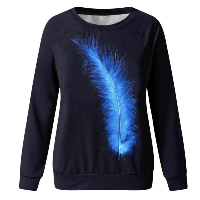 Sweater Tops For Women Graphic Print Round Neck Loose Pullover Tops Casual Long Sleeve Daily Workout Shirts