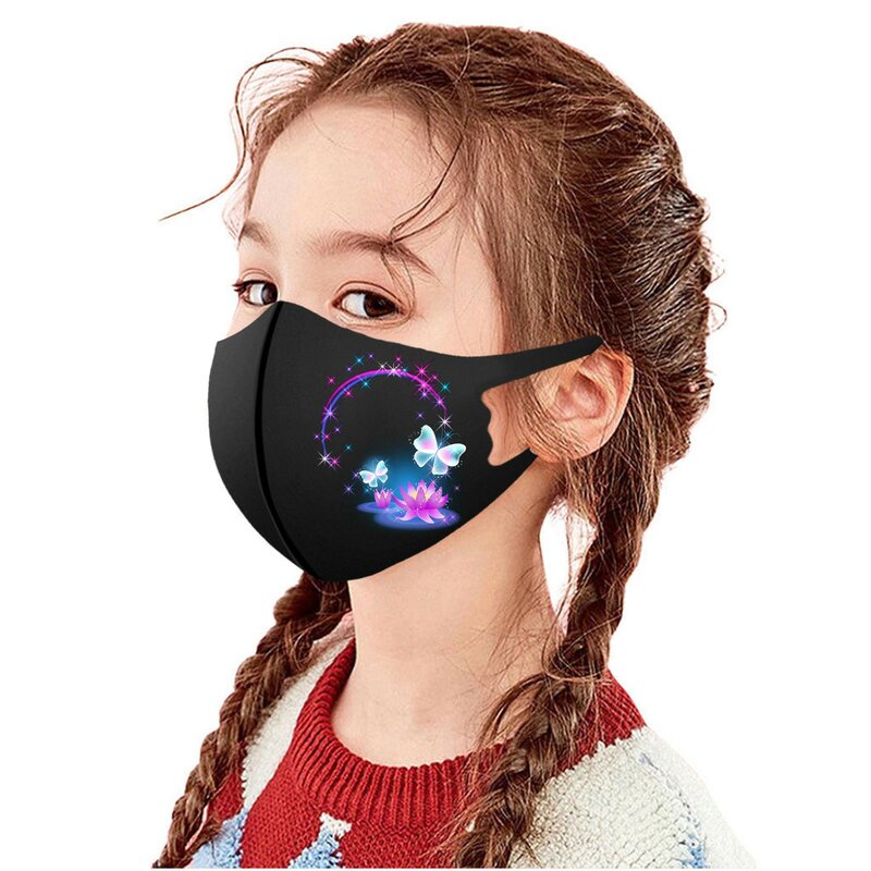1 шт. модная и крутая маска с животным принтом для девочек, детские моющиеся и многоразовые хлопковые защитные Детские безвредные маски для лица