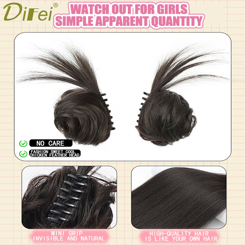 DIFEI захват и зажим двойные шариковые головки и запуск цельный женский парик для девушек синтетический парик с шариковой головкой