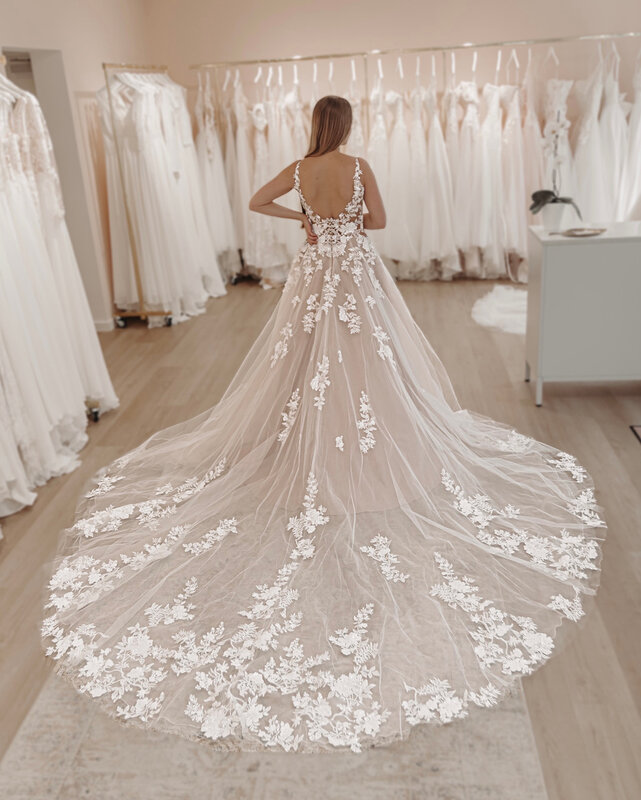 2023 Plus Size Country Ivory Sheer Neck Backless Lace Vintage Wedding Dress Bridal Gowns Dresses vestido de novia ZJ028