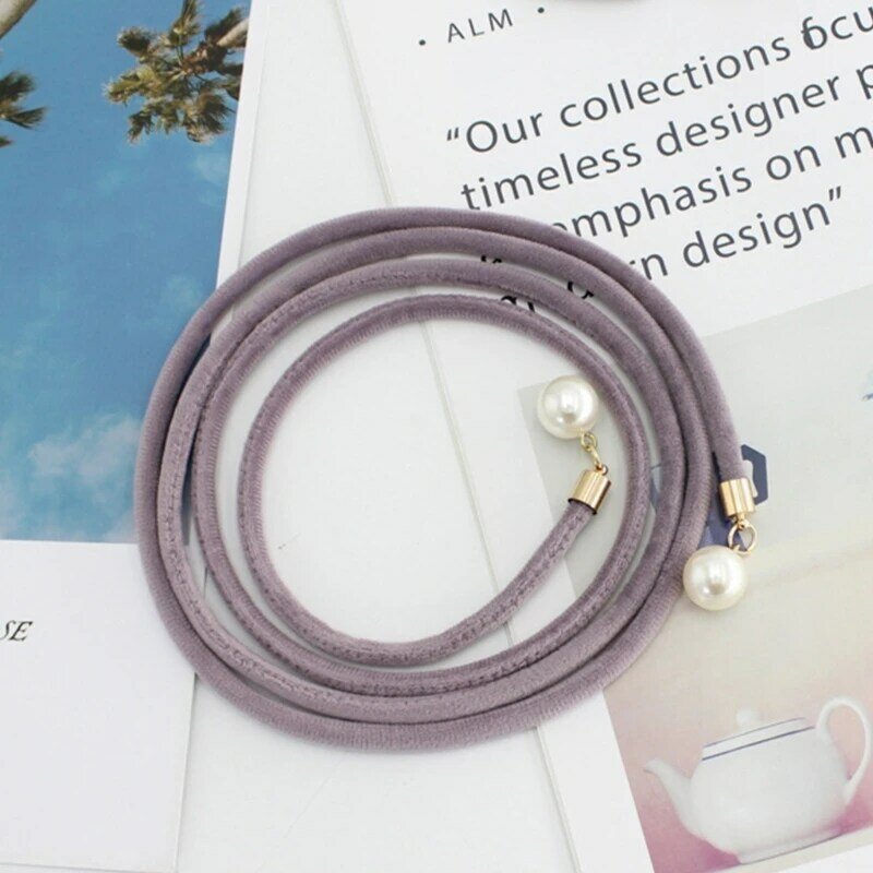 Ceinture d'été pour corde taille, pendentif en perles blanches, décors, ceinture fine colorée