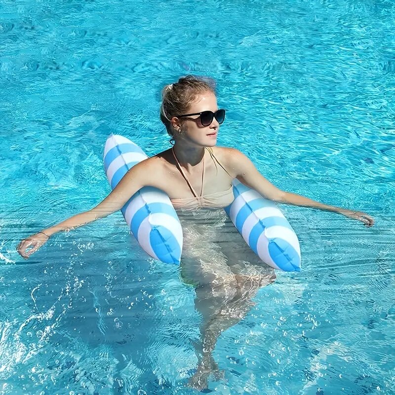 1Pc Opblaasbare Vlotter Hangmat Floaties Voor Volwassenen, Perfect Voor Loungen Bij Het Zwembad Deze Zomer