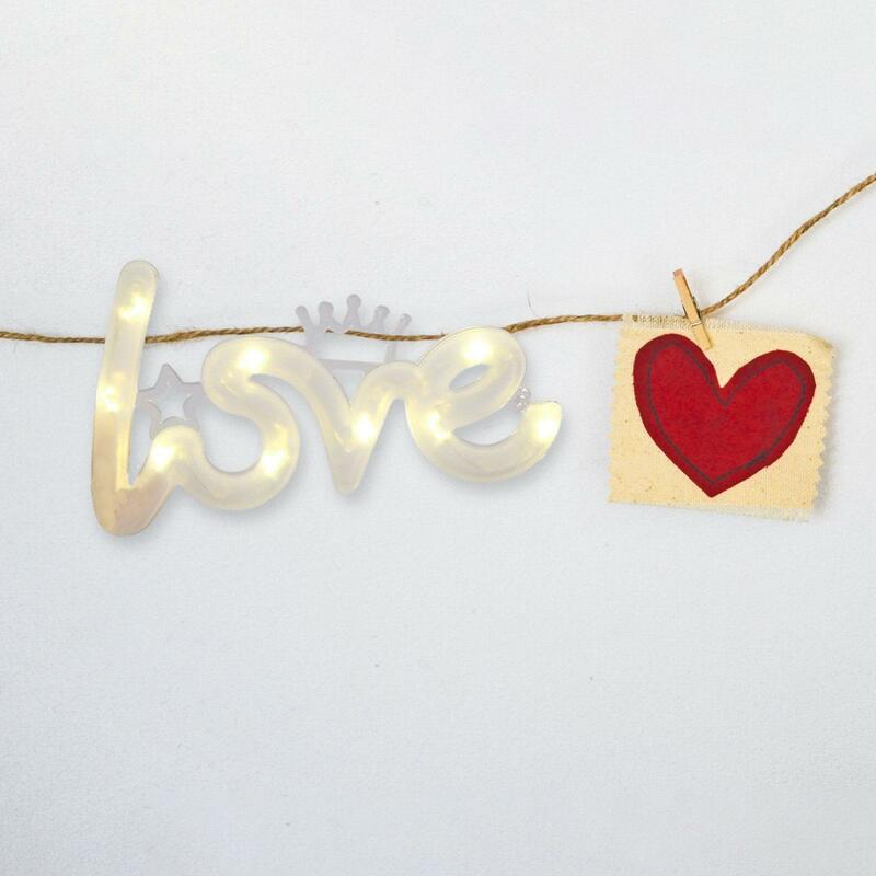 Valentine's Day Love Lights Home Wall Décor LED Love Words Neon Light for Table Holiday Girls Room Thanksgiving Any Occassion