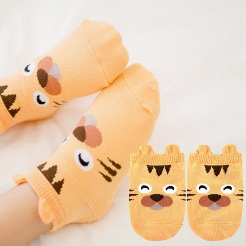 4Pair/lot new cartoon animal children's socks cotton baby baby non-slip socks