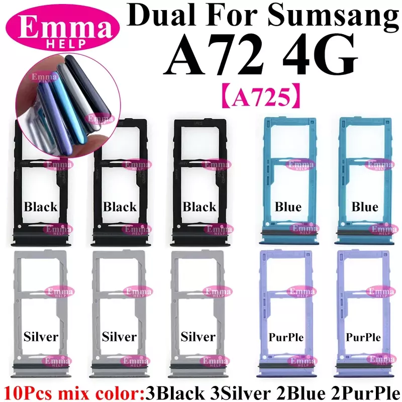 SIM-Karten halter für Samsung Galaxy A02 A03 A04 A10 A30 A50 A70 A12 A22 A32 A52 A72 A31 A51 A71 Dual Card Phone Adapter Schublade