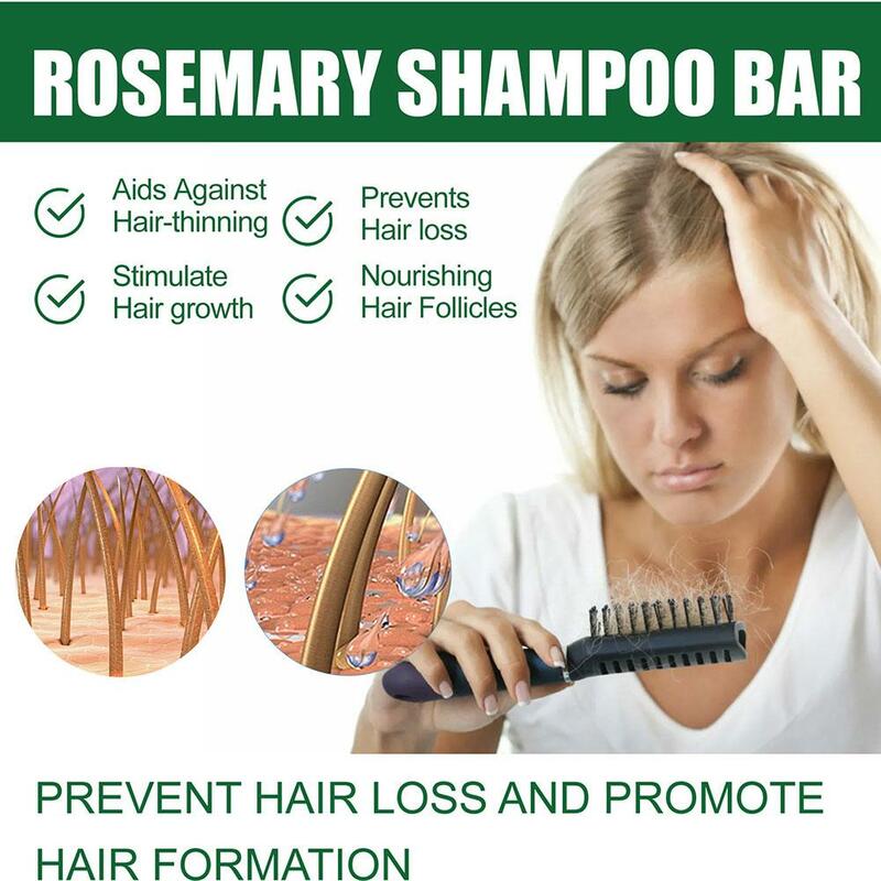 Rosemary Hair Regrowth Shampoo Bar Deep Cleansing Hair Repair Damaged Beauty Hair Care For Treated Dry Damaged Hair W1F6