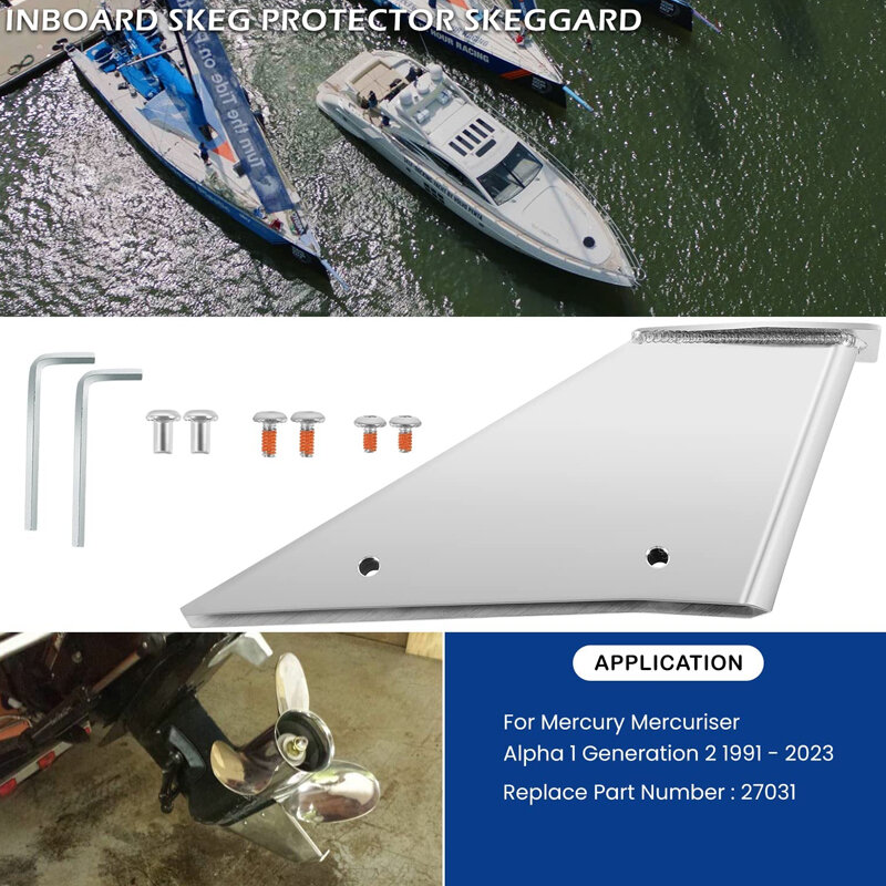 27031 Stainless Steel Skeg Guard Fix Damaged Skeg Fits for Mercury Mercruiser Alpha I Generation II 1991-Present Boat Yacht Part