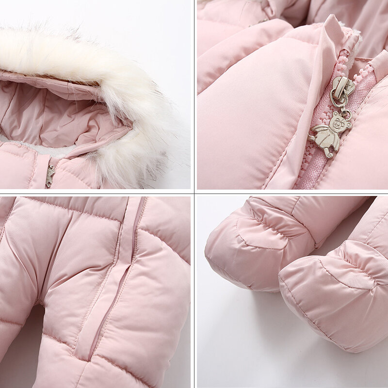 Зимний детский комбинезон, плотный теплый флисовый комбинезон с капюшоном для новорожденных мальчиков и девочек, верхняя одежда, детский комбинезон