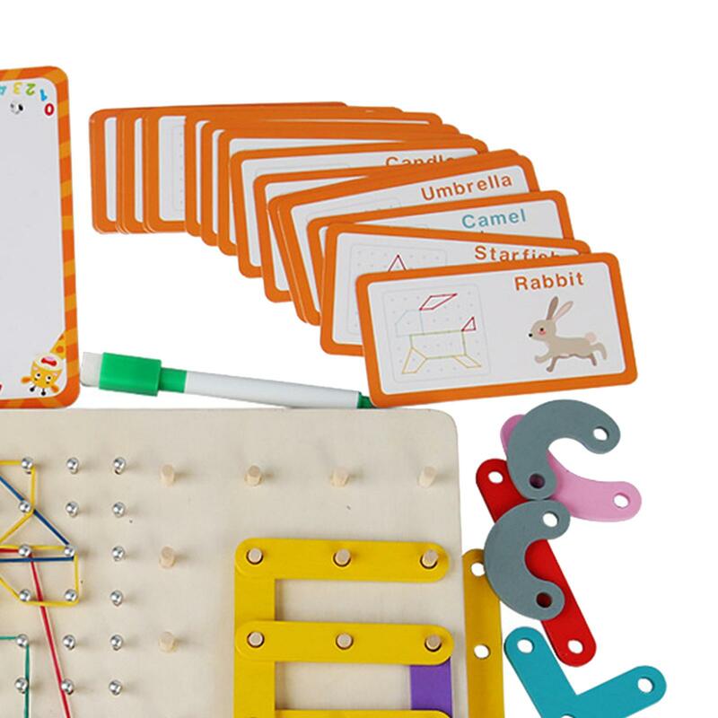 Planche géoboard en bois pour bébé garçon et fille, jouet de bricolage