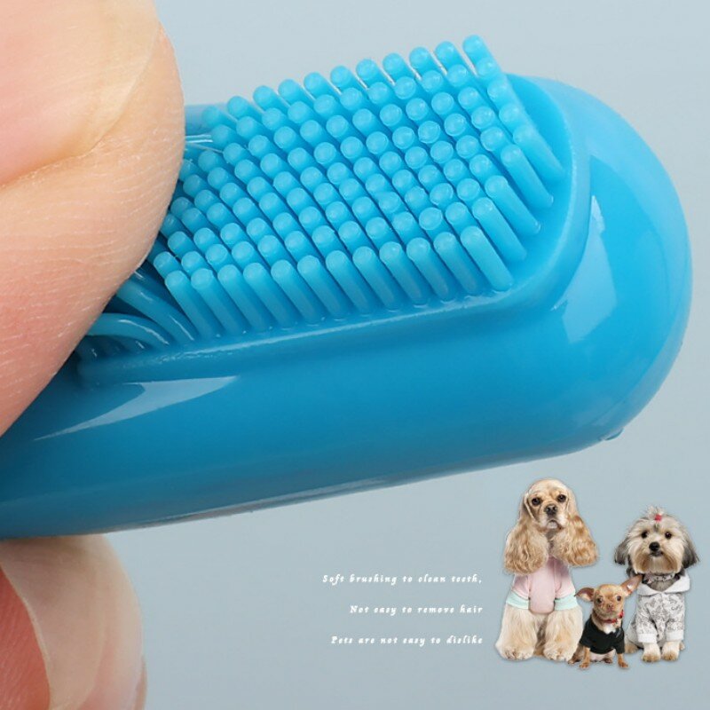 Cepillo de dientes suave para perros y gatos, limpieza de dientes, masaje Oral, productos de aseo para mascotas, 2 unidades