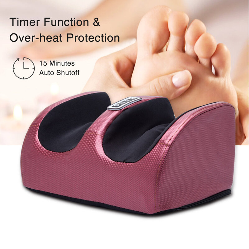 Massageador elétrico do pé com terapia de aquecimento Compressão a quente Shiatsu Kneading Roller Relaxamento muscular Alívio da dor Máquina de spa
