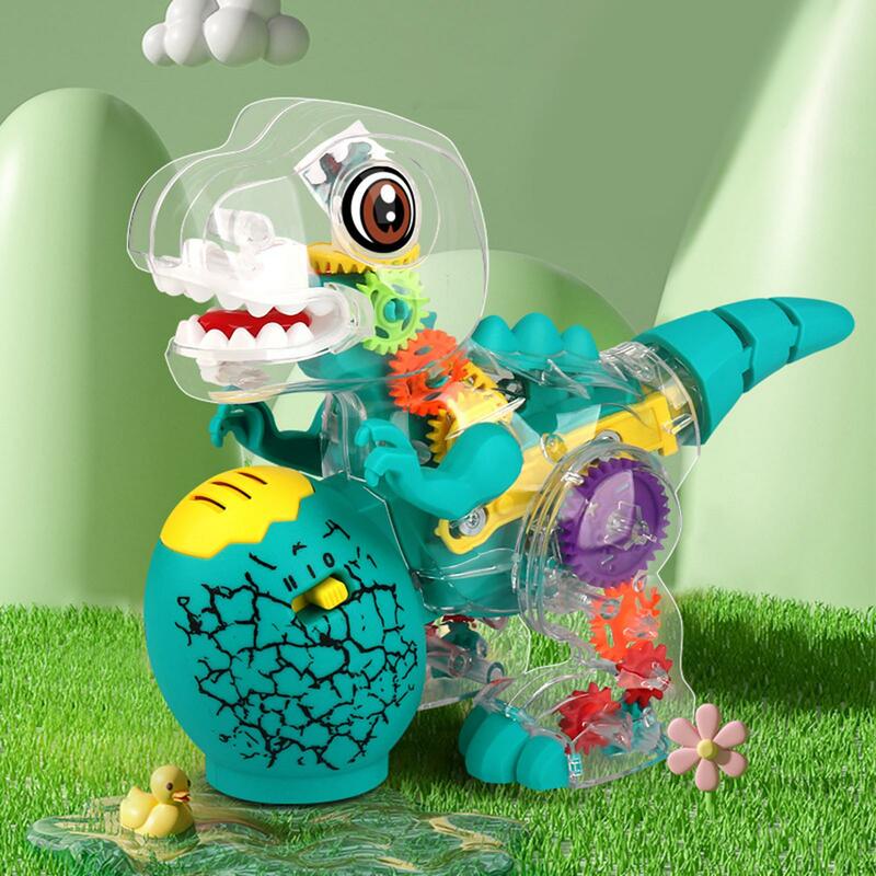 Transparent Electric Dinosaur Toy Halloween Obstacle Avoidance Swing Arm Tail