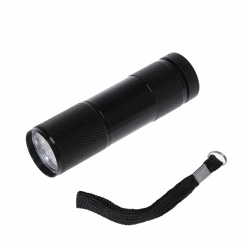 Minilinterna ultravioleta de luz negra, 9 LED UV, nueva
