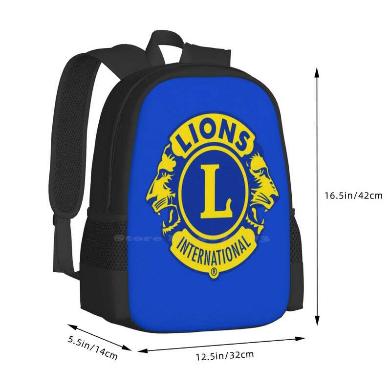 국제 대용량 학교 배낭 노트북 가방, 라이온스 클럽 국제
