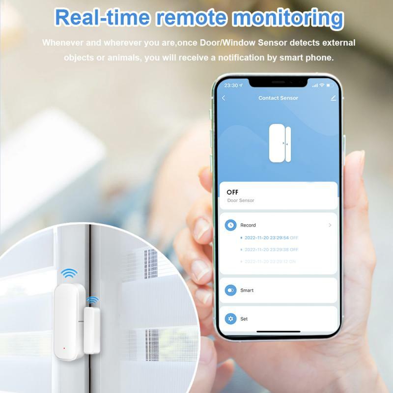 Tuya Smart Zigbee/Wifi Deur Raam Contact Sensor Smart Home Draadloze Deur Detectoren Open/Sluit App Alarm Stem Contorl