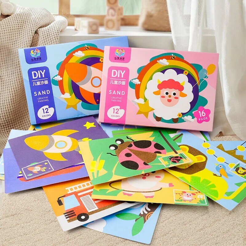 Детские игрушки для рисования, Детские Поделки, обучающие игрушки для мальчиков и девочек, с мультяшным рисунком