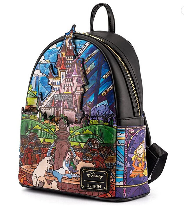 MINISO Disney Marvel Loungefly Beauty and The Beast Princess Bell Backpack Girls School Bag Children's Leisure Bag