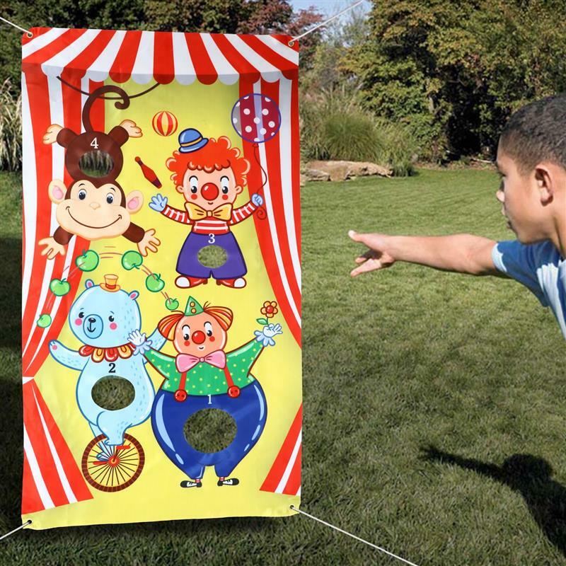 Jogo banner carnaval tossparty background jogos suprimentos palhaço foto porta saco de feijão fornecimento
