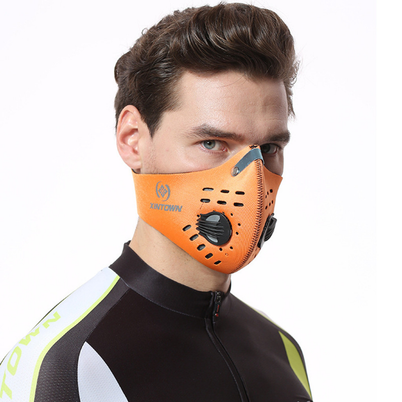Outdoor-Sport wieder verwendbare Gesichts masken für Männer staub dichte Masken Aktivkohle-Staub maske mit zusätzlichem Filter Baumwolle Halloween Cosplay