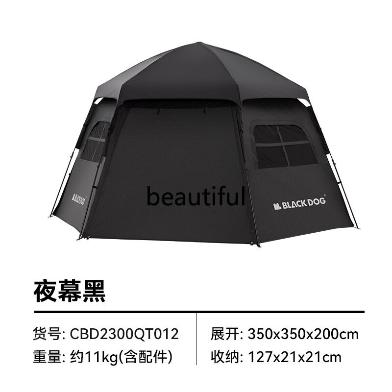 Naturehike-Blackdog Outdoor esagonale tenda da campeggio ad apertura rapida completamente automatica tenda portatile pieghevole con colla nera per la protezione solare
