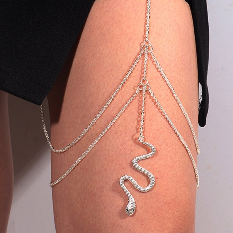 Seksowny zwisający frędzel wężowy łańcuszek na nogę kobiety gotycki podwiązka do uda łańcuszek na nogę Harajuku Dropshipping