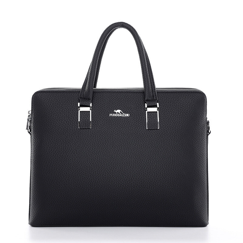 男性用のプロの合成皮革バッグ,オフィスやラップトップバッグに最適な大容量バッグ