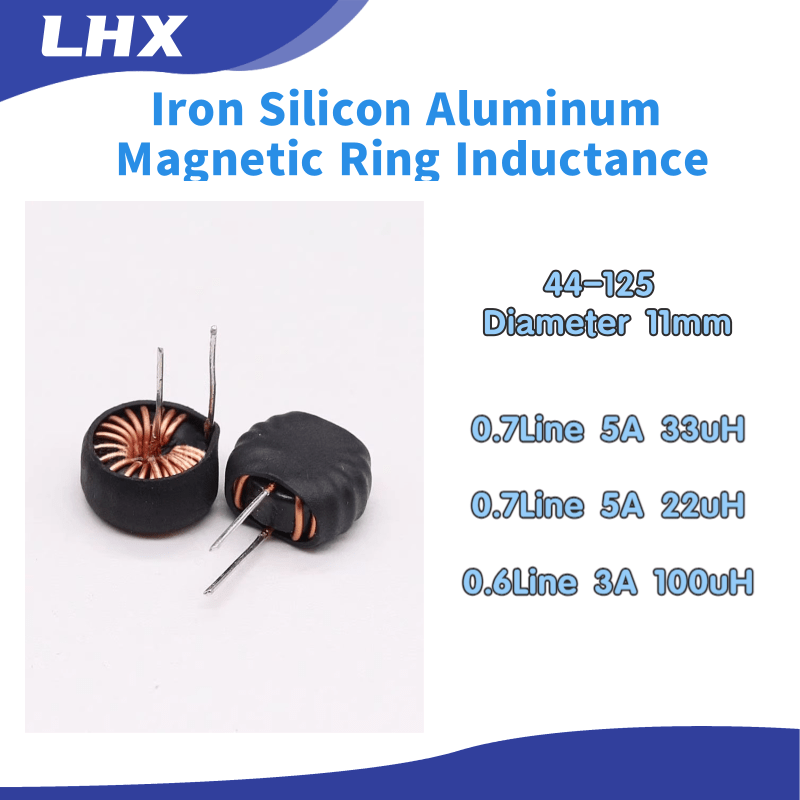 10 unids/lote de anillo magnético de aluminio y hierro, inductancia 22uH/33uH/100uH, 44125 de diámetro, 11mm, Vertical/Horizontal