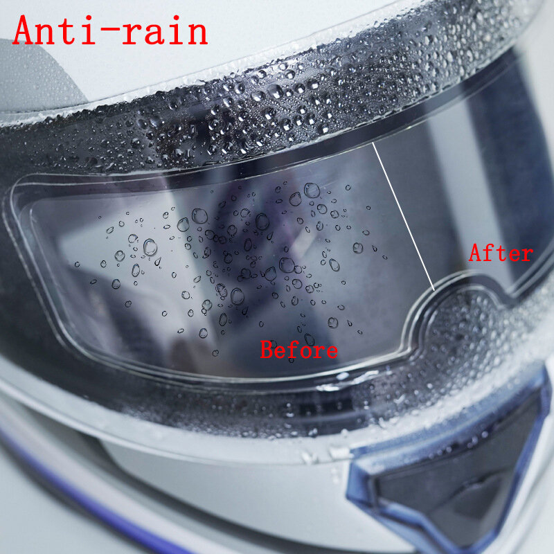 Casco de motocicleta Universal a prueba de lluvia/película antivaho, accesorios de película de parche transparente, pegatina de revestimiento Nano duradera