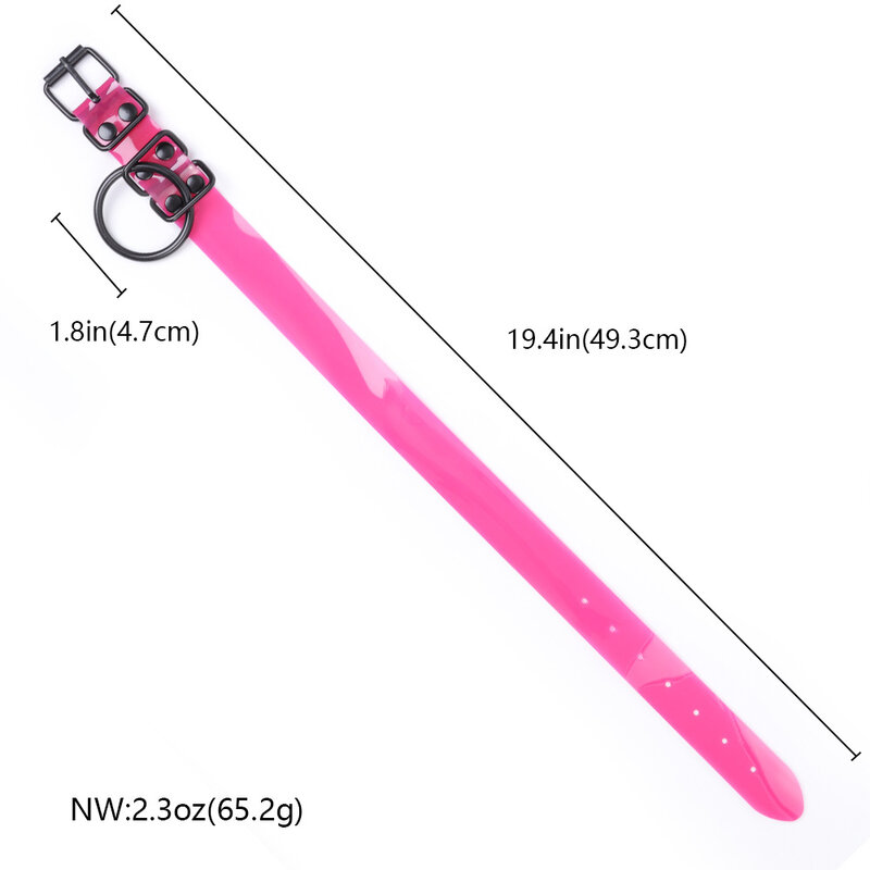 Collare in PVC rosa con collana con decorazione ad anello Pandent in metallo nero gioco di ruolo alternativo giocattoli del sesso per adulti per donne e coppie