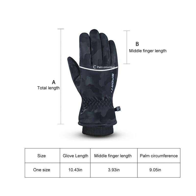 Outdoor  Winter Warm Gloves Snowboard Gloves Motorcycle Riding Touch Screen Gloves Cycling Waterproof Snow Ski Gloves