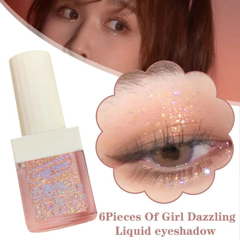 Liquid Eyeshadow 6 Colors Highlighter Sequins Glitter Lasting Shadow Makeup Waterproof Silkworm Pearlescent Eyes Lying Eye D0I6