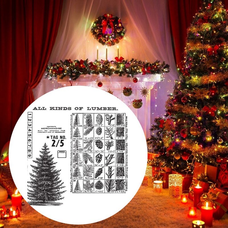 Winter Woodland Cling Stamp Set - Mesh Opbergtas Duurzaam High Guality Gemakkelijk Te Gebruiken