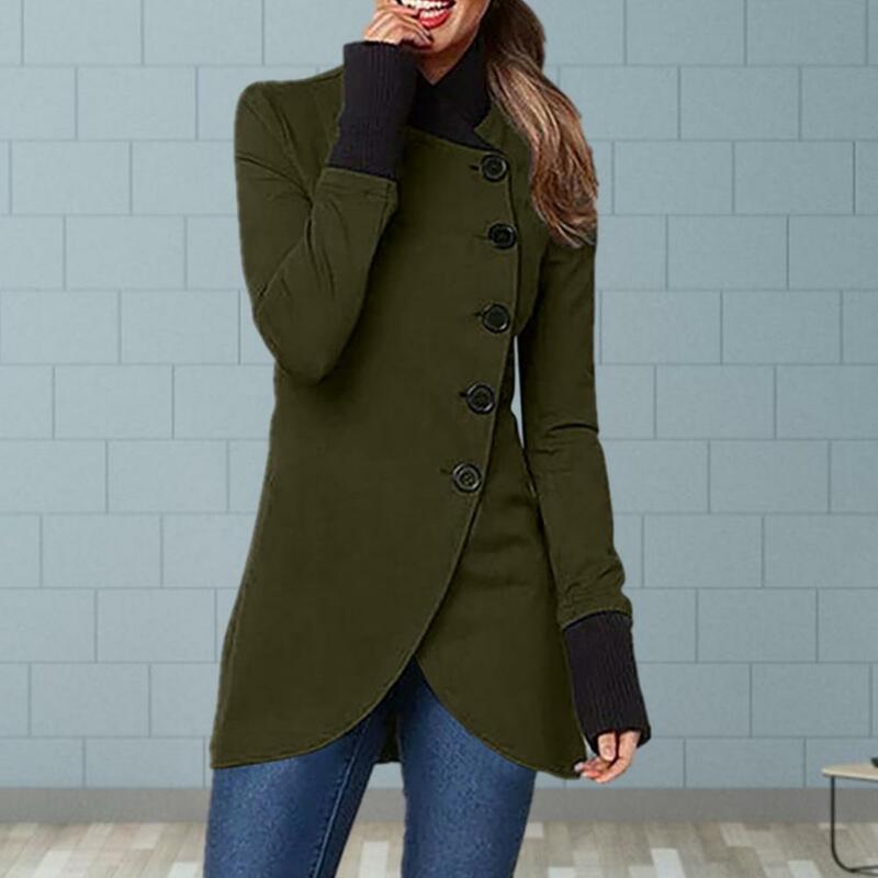 Elegante Mischungen für Frauen Langarm Streetwear Mode Jacken schlank solide Turn Down Kragen neue Herbst Winter Mäntel