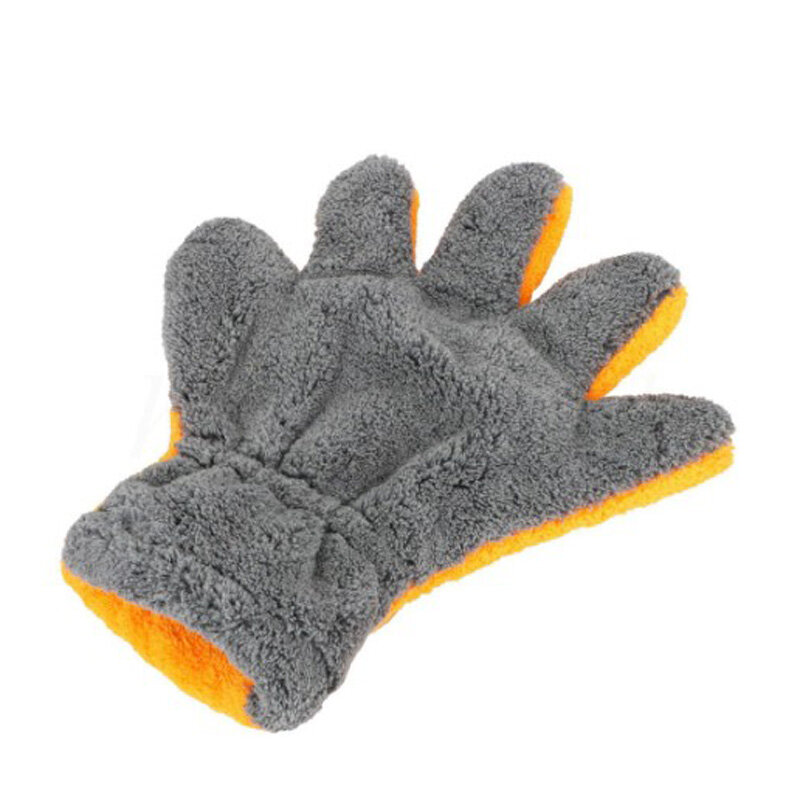 Sarung tangan pembersih mobil, peralatan pembersih sarung tangan serat mikrofiber abu-abu/Oranye 29*25CM 1 buah