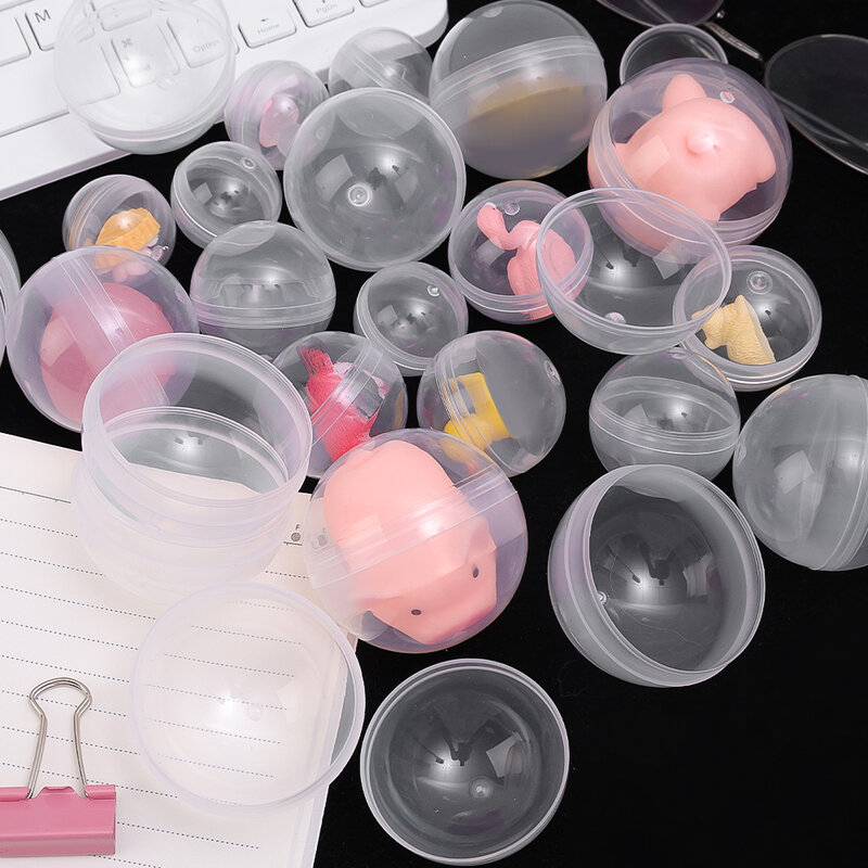 80 stücke leere runde klare Kapseln Spielzeug Eier Aufbewahrung koffer Ei Kaugummi automaten kleiner Behälter für Kinder Party bevorzugen Preis verkauf