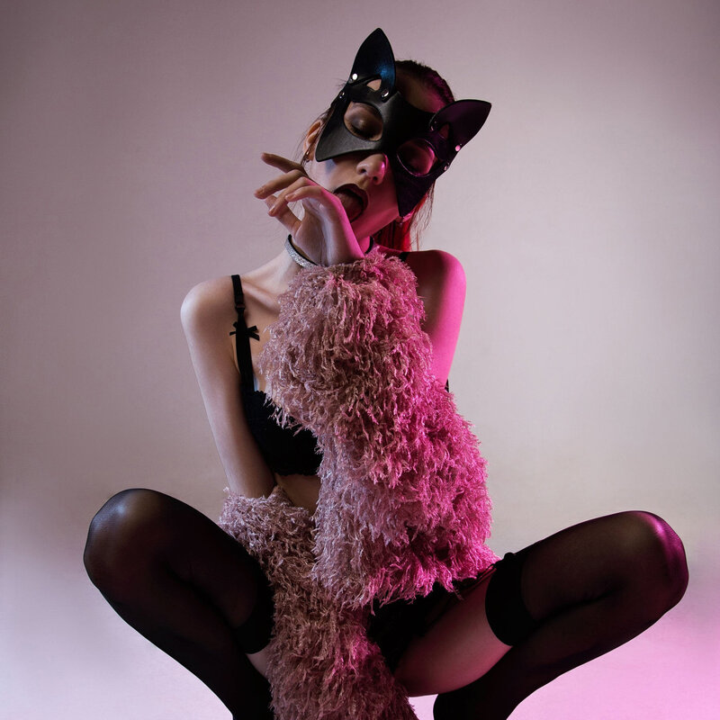 Masker Kucing Kulit Seksi Erotis Cosplay Wajah Natal Halloween Topeng Pesta Cosplay Topeng Pesta Mewah Mainan Seks untuk Wanita