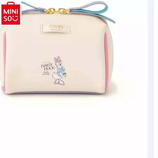 MINISO Disney Daisy Printed Fashion Women's Sweet Portable High Quality Multi functional Makeup Storage Handbag